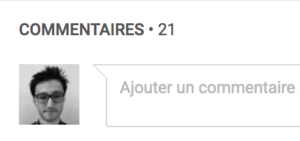 Nombre de commentaires sous une vidéo YouTube